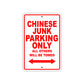 Chinese Junk Boats Parking Only All Others Will Be Towed Sea Ocean Beach Lake Boat Aluminum Metal Sign Plate