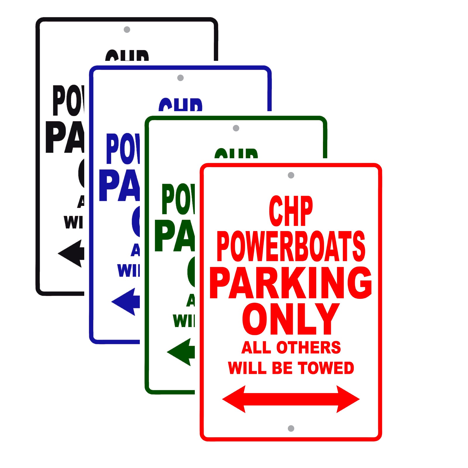 CHP Powerboats Boats Parking Only All Others Will Be Towed Sea Ocean Beach Lake Boat Aluminum Metal Sign Plate