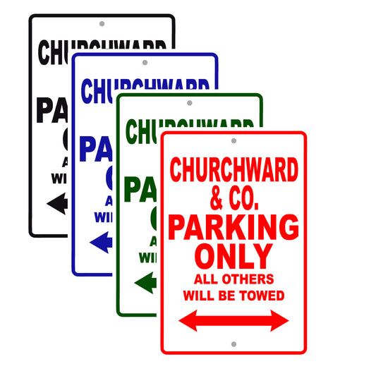 Churchward & Co. Boats Parking Only All Others Will Be Towed Sea Ocean Beach Lake Boat Aluminum Metal Sign Plate