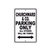 Churchward & Co. Boats Parking Only All Others Will Be Towed Sea Ocean Beach Lake Boat Aluminum Metal Sign Plate