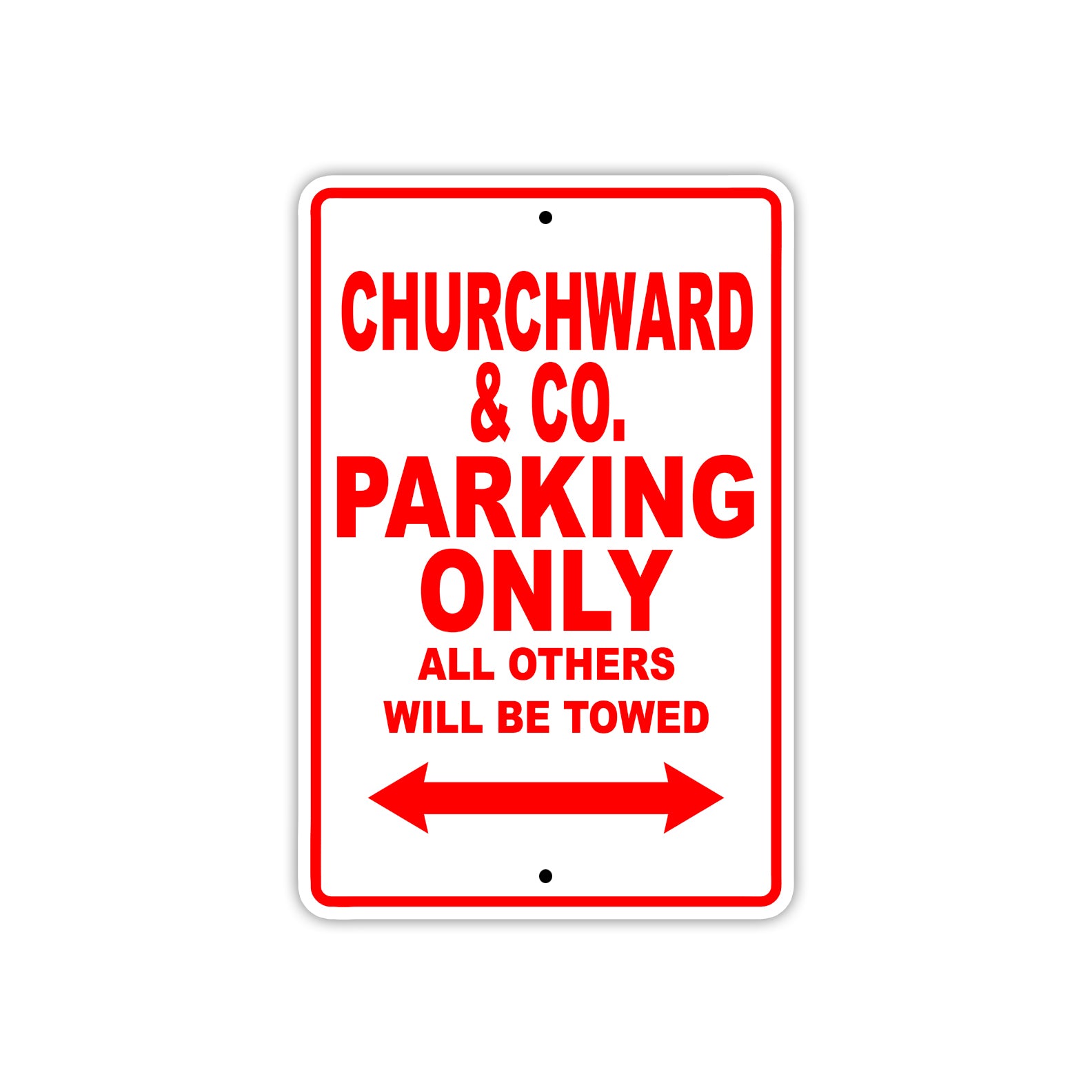 Churchward & Co. Boats Parking Only All Others Will Be Towed Sea Ocean Beach Lake Boat Aluminum Metal Sign Plate