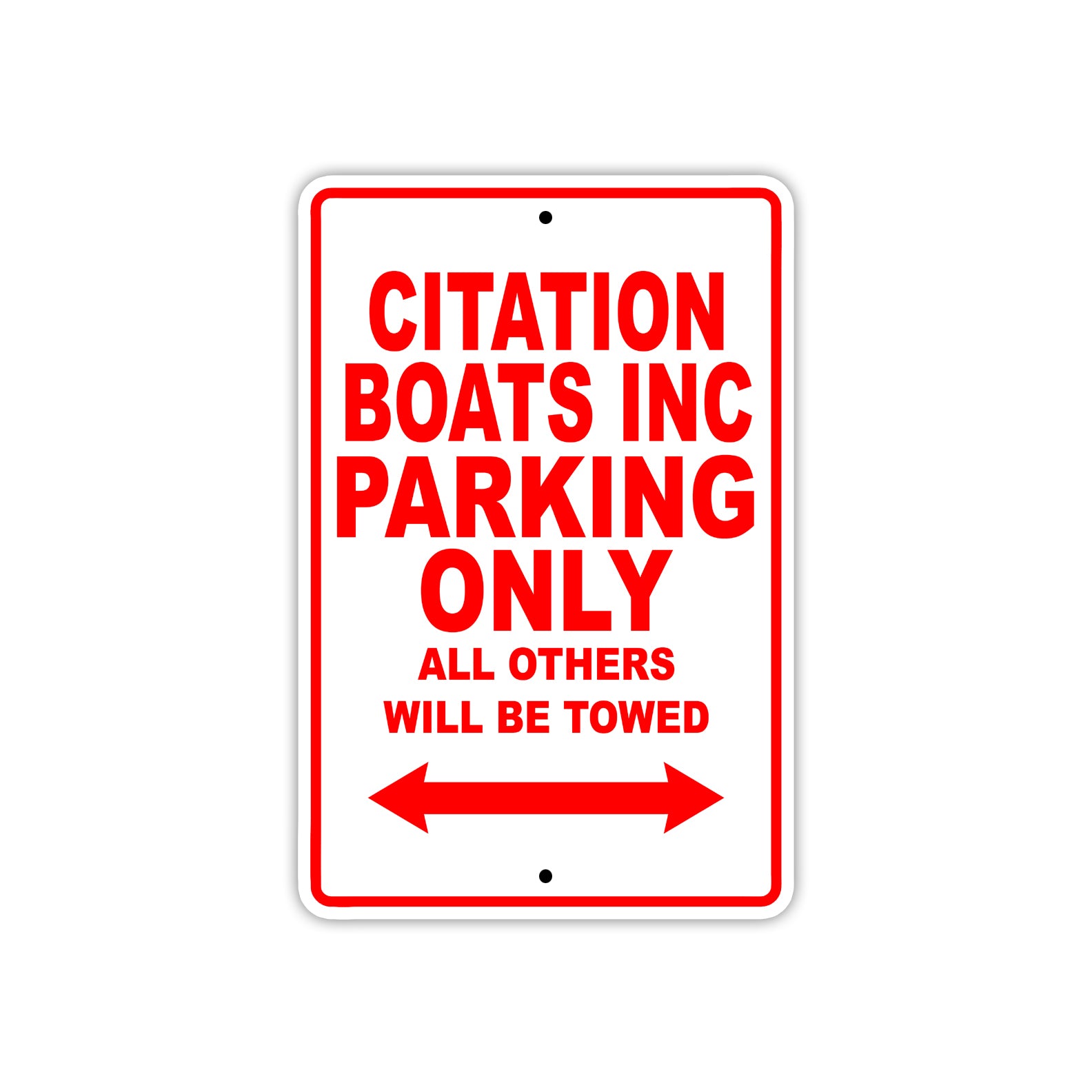 Citation Boats Inc Boats Parking Only All Others Will Be Towed Sea Ocean Beach Lake Boat Aluminum Metal Sign Plate
