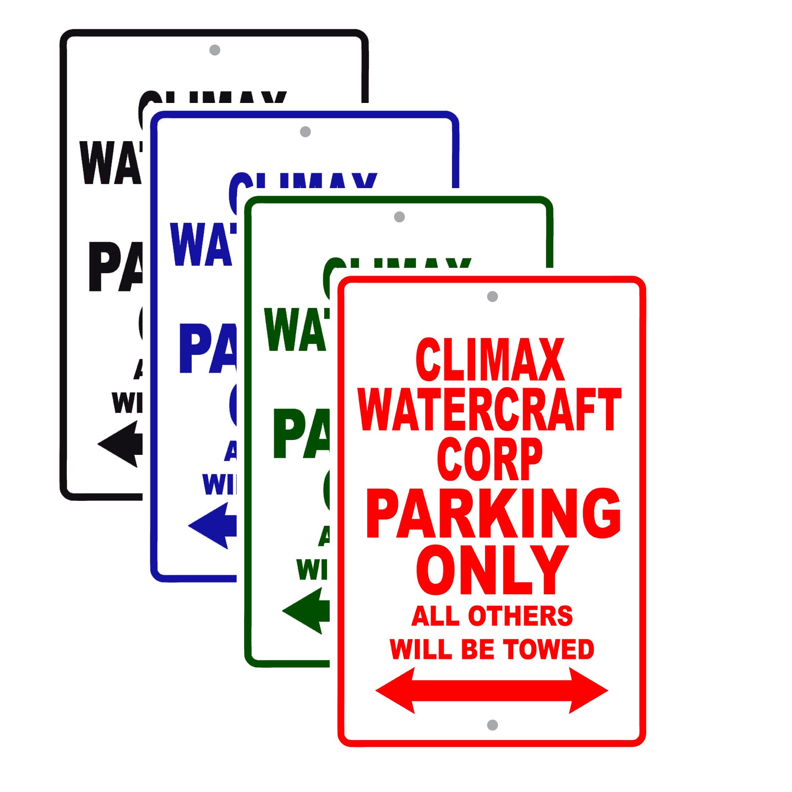 Climax Watercraft Corp Boats Parking Only All Others Will Be Towed Sea Ocean Beach Lake Boat Aluminum Metal Sign Plate