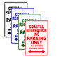 Coastal Recreation Inc Boats Parking Only All Others Will Be Towed Sea Ocean Beach Lake Boat Aluminum Metal Sign Plate
