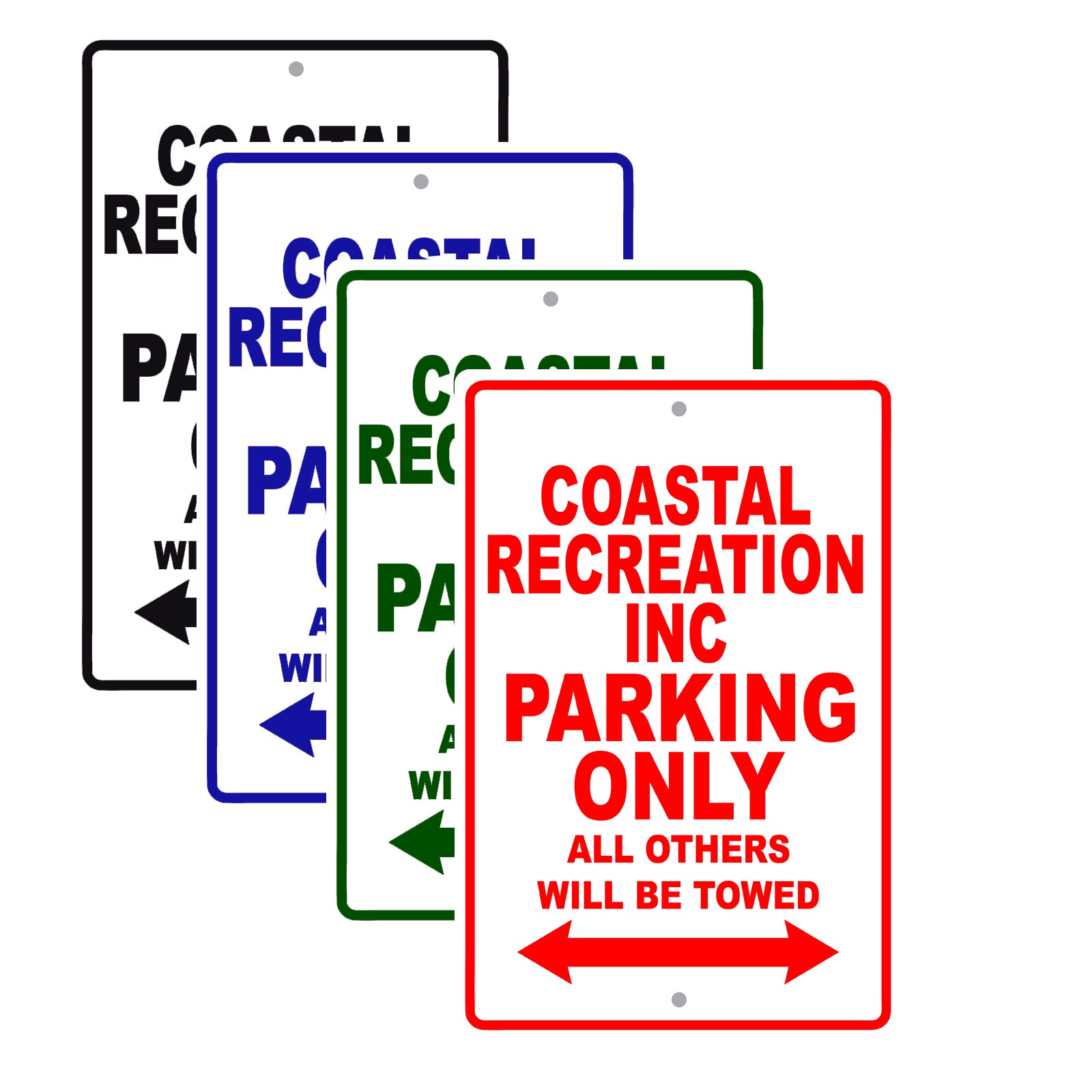 Coastal Recreation Inc Boats Parking Only All Others Will Be Towed Sea Ocean Beach Lake Boat Aluminum Metal Sign Plate