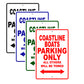 Coastline Boats Boats Parking Only All Others Will Be Towed Sea Ocean Beach Lake Boat Aluminum Metal Sign Plate
