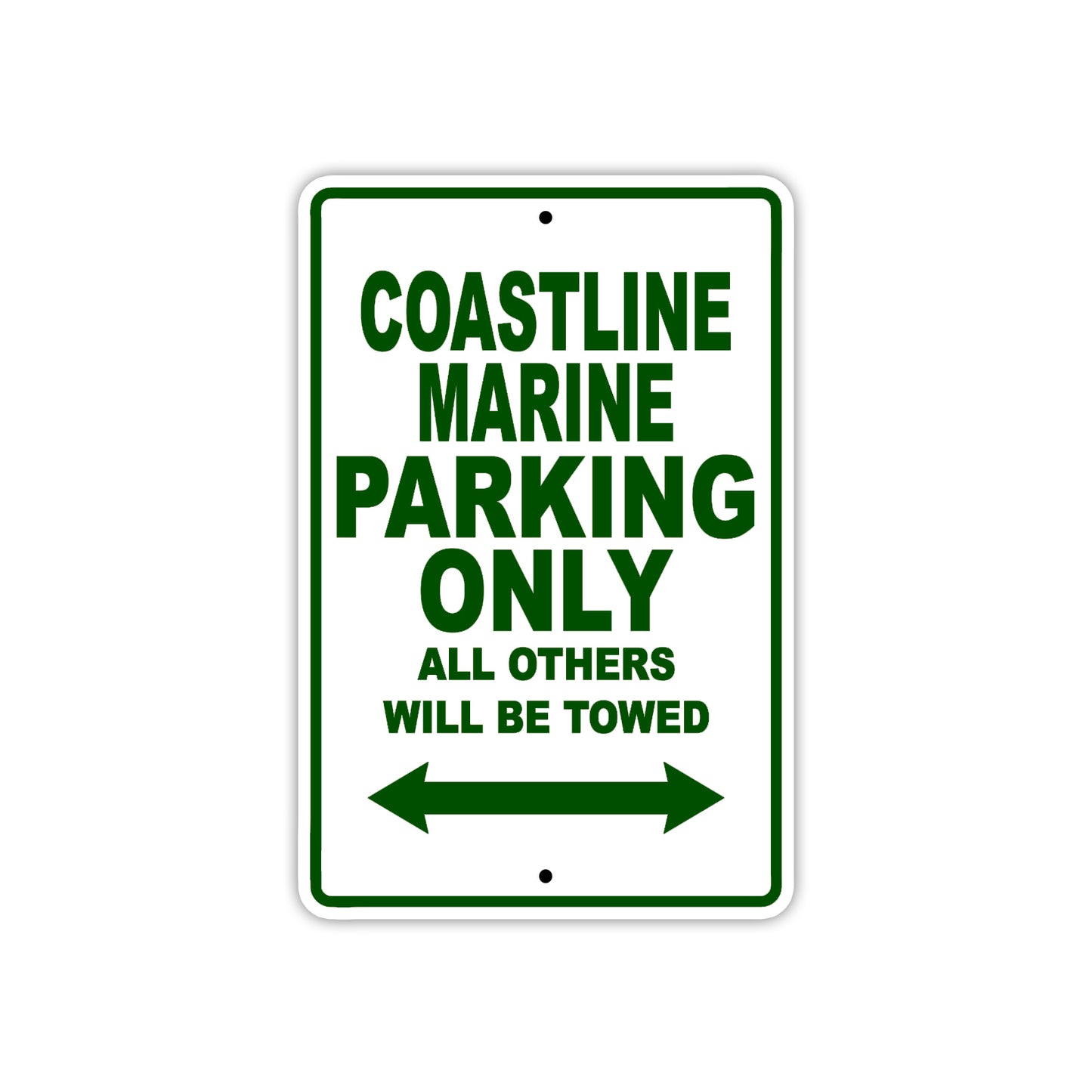 Coastline Marine Boats Parking Only All Others Will Be Towed Sea Ocean Beach Lake Boat Aluminum Metal Sign Plate