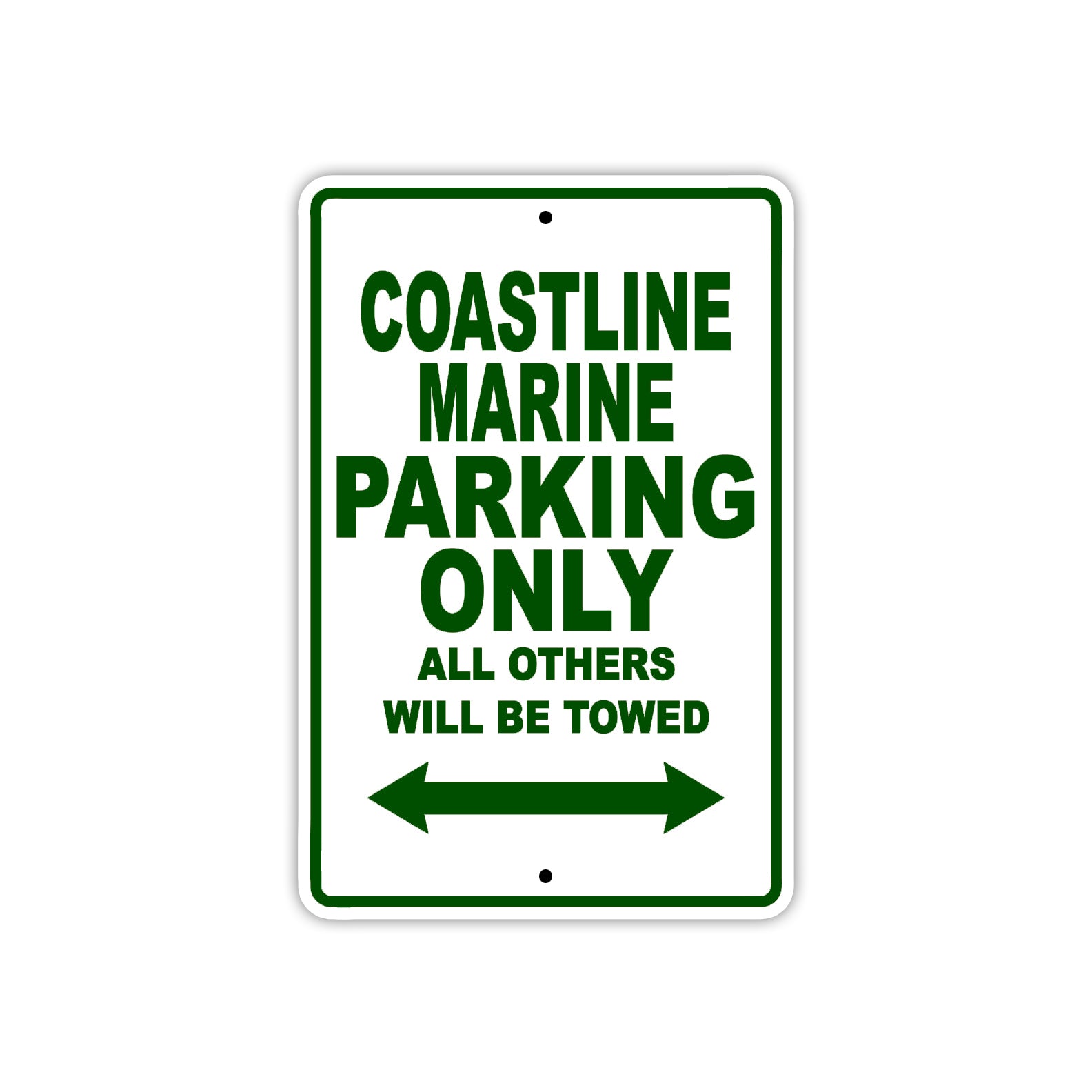Coastline Marine Boats Parking Only All Others Will Be Towed Sea Ocean Beach Lake Boat Aluminum Metal Sign Plate