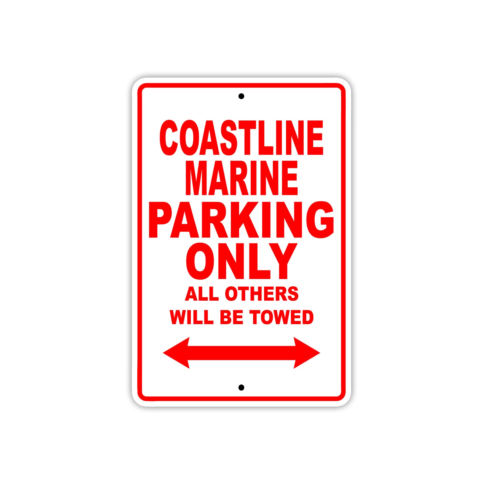 Coastline Marine Boats Parking Only All Others Will Be Towed Sea Ocean Beach Lake Boat Aluminum Metal Sign Plate