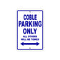 Coble Boats Parking Only All Others Will Be Towed Sea Ocean Beach Lake Boat Aluminum Metal Sign Plate