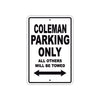 Coleman Boats Parking Only All Others Will Be Towed Sea Ocean Beach Lake Boat Aluminum Metal Sign Plate