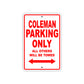 Coleman Boats Parking Only All Others Will Be Towed Sea Ocean Beach Lake Boat Aluminum Metal Sign Plate