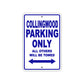 Collingwood Boats Parking Only All Others Will Be Towed Sea Ocean Beach Lake Boat Aluminum Metal Sign Plate