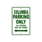 Columbia Boats Parking Only All Others Will Be Towed Sea Ocean Beach Lake Boat Aluminum Metal Sign Plate
