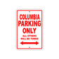 Columbia Boats Parking Only All Others Will Be Towed Sea Ocean Beach Lake Boat Aluminum Metal Sign Plate