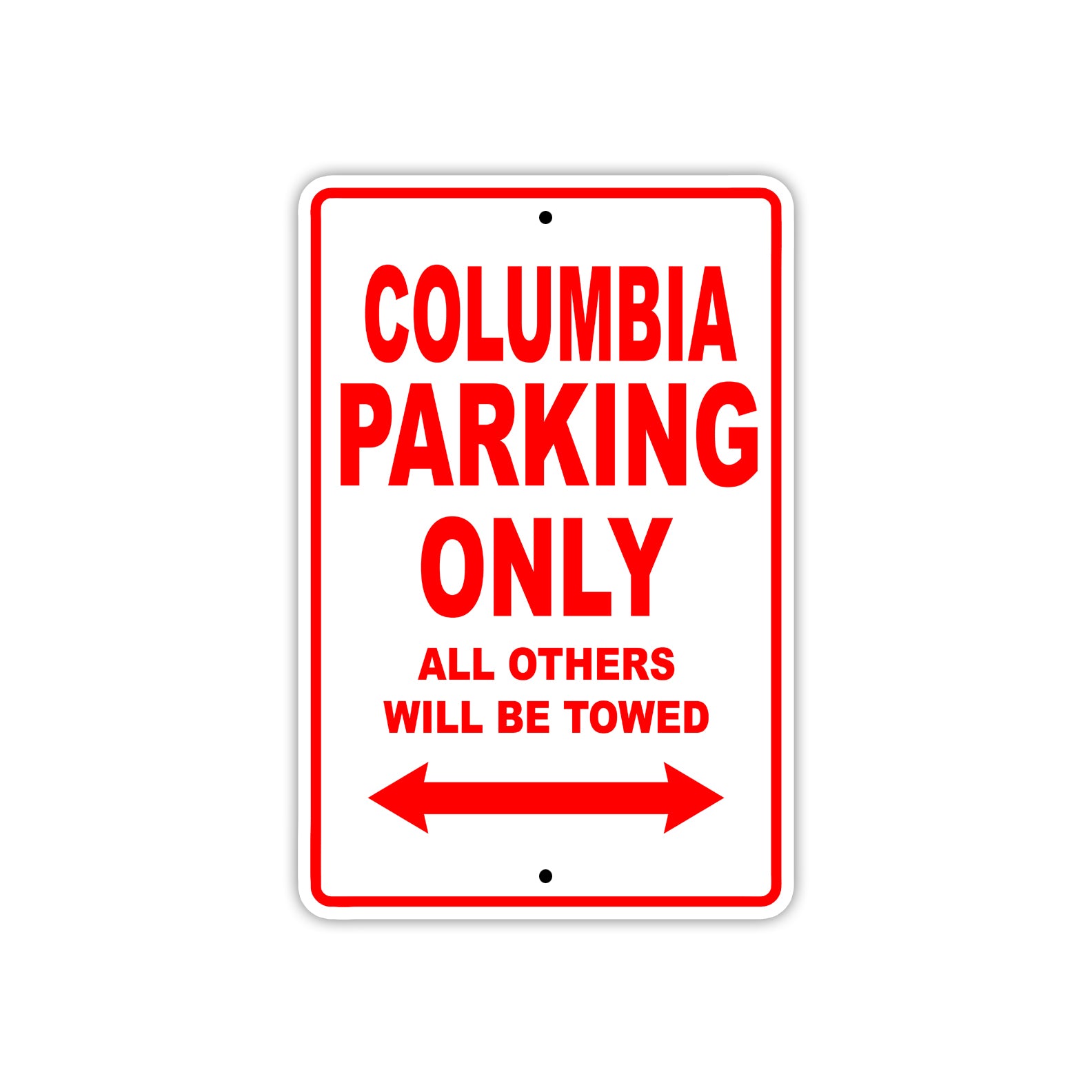 Columbia Boats Parking Only All Others Will Be Towed Sea Ocean Beach Lake Boat Aluminum Metal Sign Plate