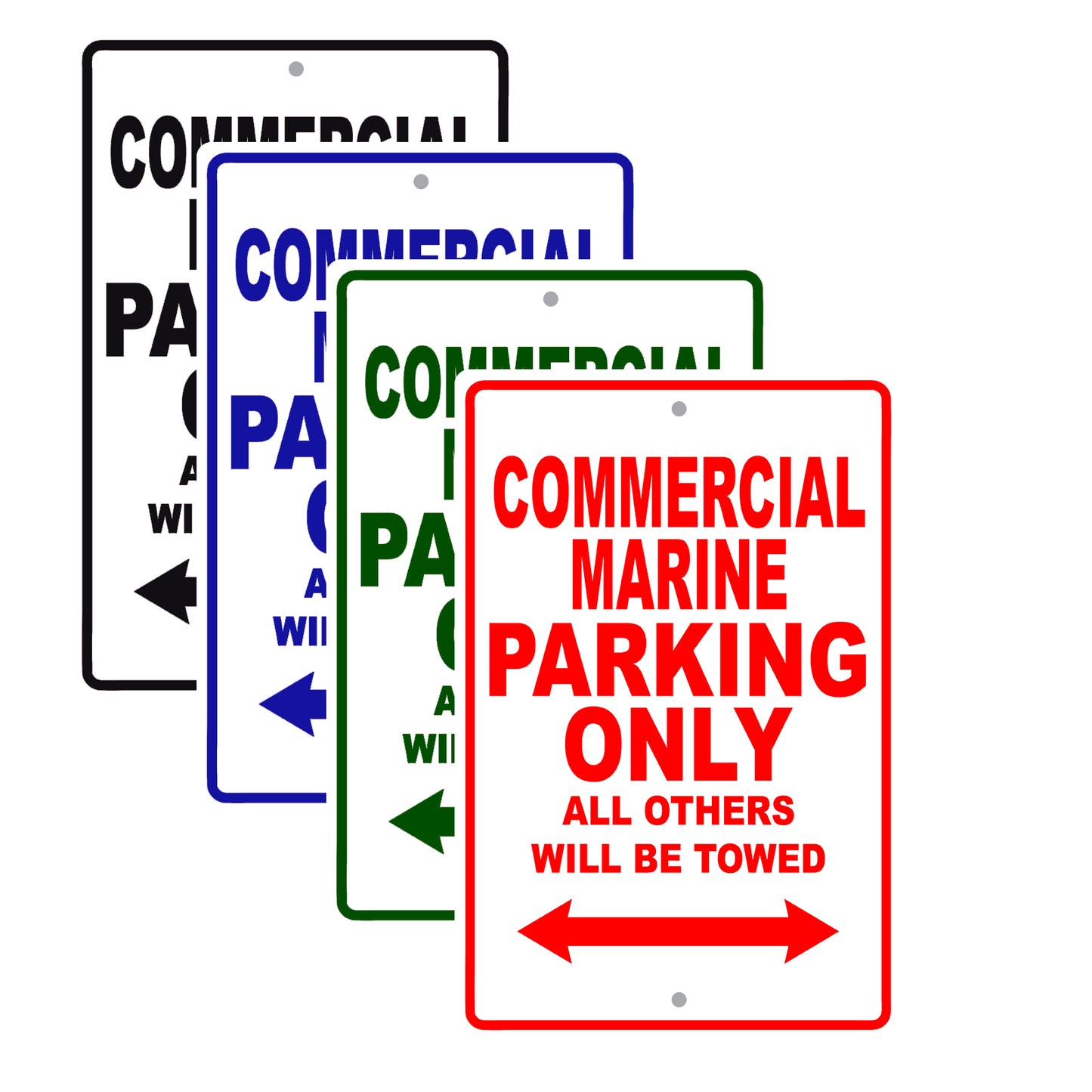 Commercial Marine Boats Parking Only All Others Will Be Towed Sea Ocean Beach Lake Boat Aluminum Metal Sign Plate