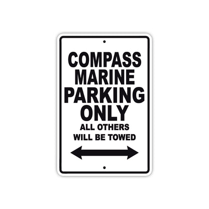 Compass Marine Boats Parking Only All Others Will Be Towed Sea Ocean Beach Lake Boat Aluminum Metal Sign Plate