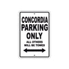 Concordia Boats Parking Only All Others Will Be Towed Sea Ocean Beach Lake Boat Aluminum Metal Sign Plate