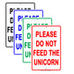 Please Do Not Feed The Unicorn Children Party Celebration Surveillance Monitoring Aluminum Sign