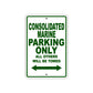 Consolidated Marine Boats Parking Only All Others Will Be Towed Sea Ocean Beach Lake Boat Aluminum Metal Sign Plate