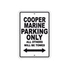 Cooper Marine Boats Parking Only All Others Will Be Towed Sea Ocean Beach Lake Aluminum Metal Sign Plate