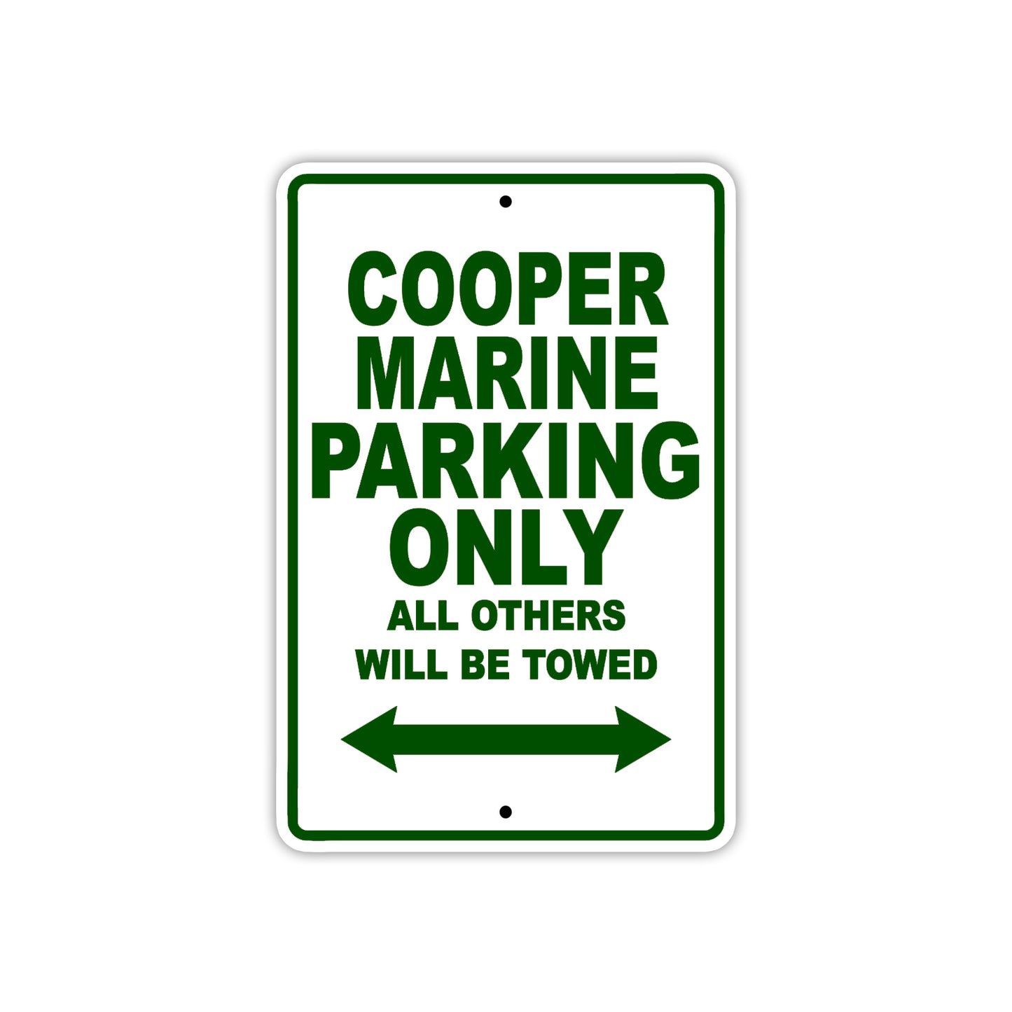 Cooper Marine Boats Parking Only All Others Will Be Towed Sea Ocean Beach Lake Aluminum Metal Sign Plate