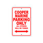 Cooper Marine Boats Parking Only All Others Will Be Towed Sea Ocean Beach Lake Aluminum Metal Sign Plate