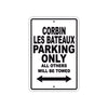 Corbin Les Bateaux Boats Parking Only All Others Will Be Towed Sea Ocean Beach Lake Aluminum Metal Sign Plate