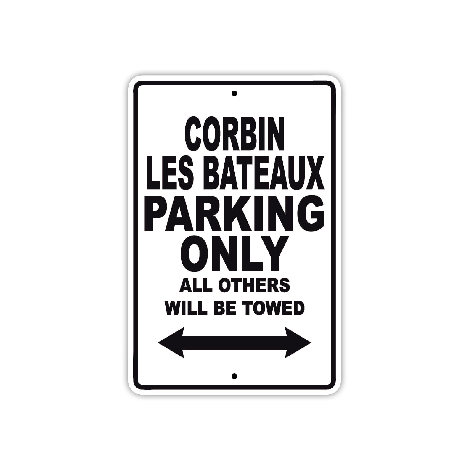 Corbin Les Bateaux Boats Parking Only All Others Will Be Towed Sea Ocean Beach Lake Aluminum Metal Sign Plate
