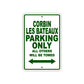Corbin Les Bateaux Boats Parking Only All Others Will Be Towed Sea Ocean Beach Lake Aluminum Metal Sign Plate