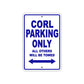 Corl Boats Parking Only All Others Will Be Towed Sea Ocean Beach Lake Aluminum Metal Sign Plate