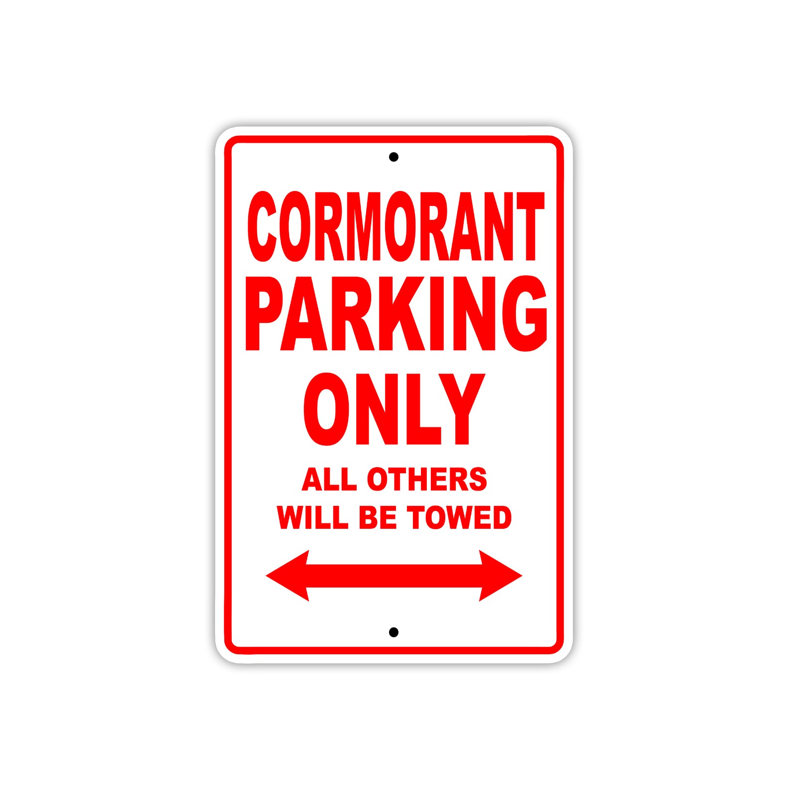 Cormorant Boats Parking Only All Others Will Be Towed Sea Ocean Beach Lake Aluminum Metal Sign Plate