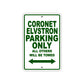 Coronet Elvstron Boats Parking Only All Others Will Be Towed Sea Ocean Beach Lake Aluminum Metal Sign Plate