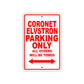 Coronet Elvstron Boats Parking Only All Others Will Be Towed Sea Ocean Beach Lake Aluminum Metal Sign Plate