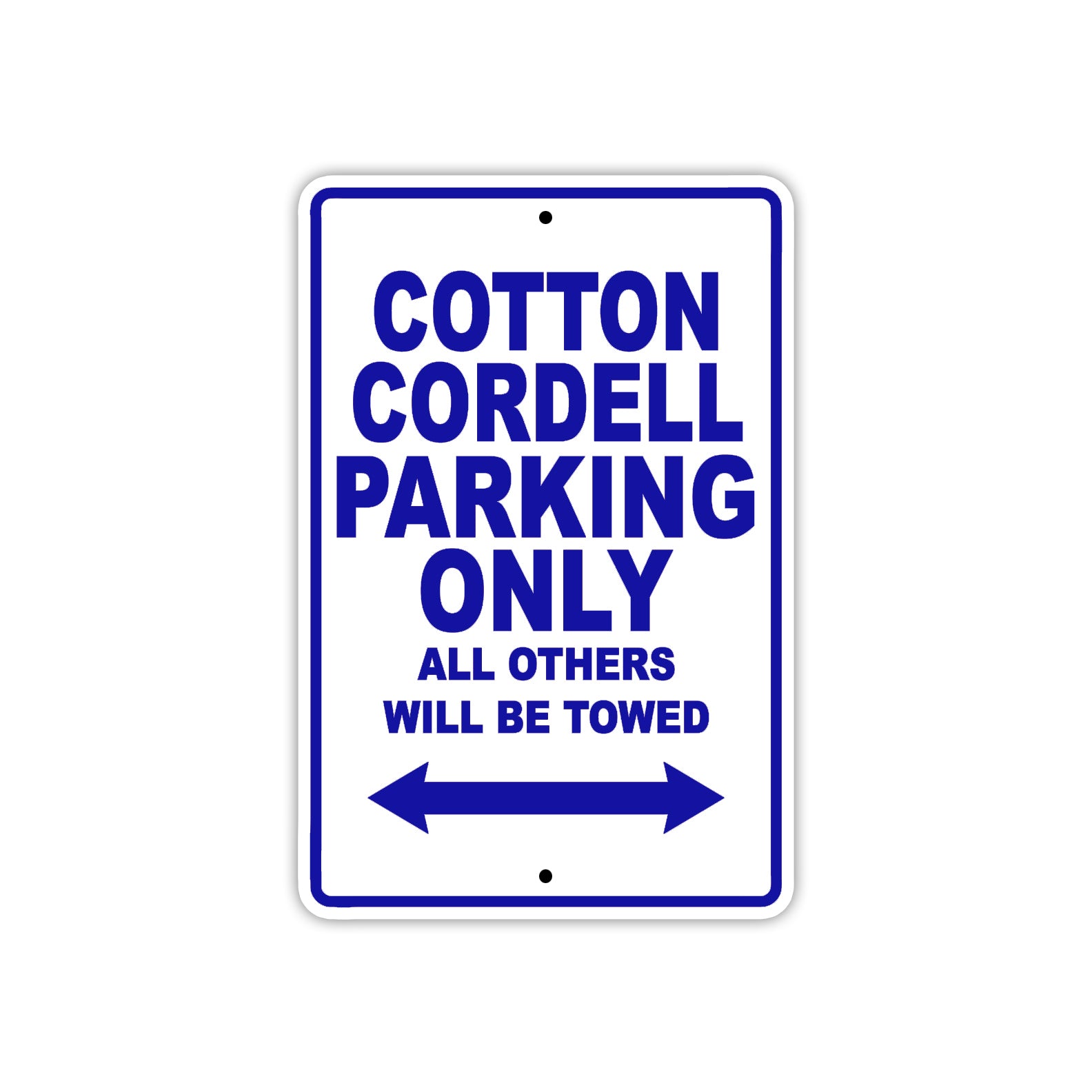 Cotton Cordell Boats Parking Only All Others Will Be Towed Sea Ocean Beach Lake Aluminum Metal Sign Plate
