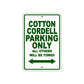 Cotton Cordell Boats Parking Only All Others Will Be Towed Sea Ocean Beach Lake Aluminum Metal Sign Plate