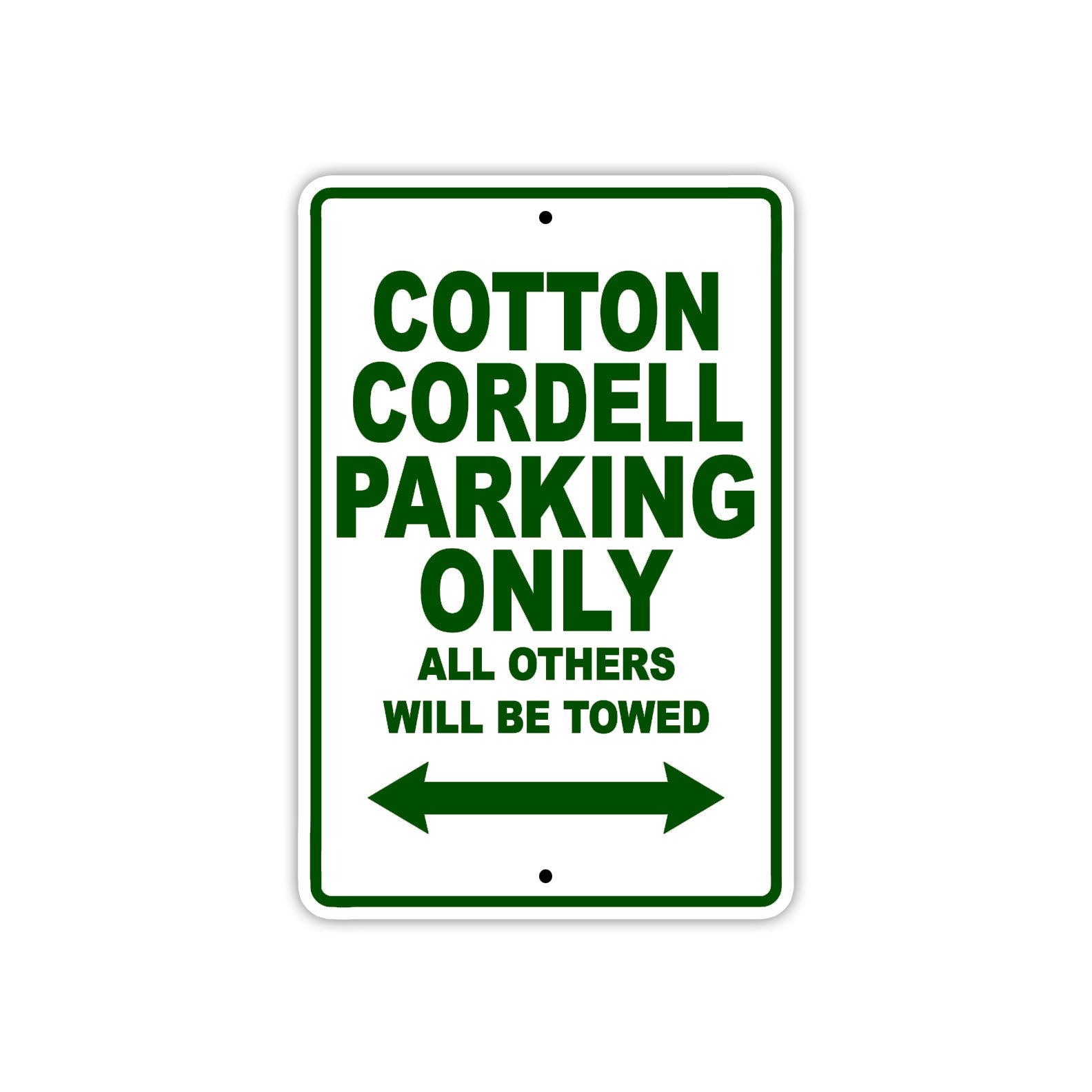 Cotton Cordell Boats Parking Only All Others Will Be Towed Sea Ocean Beach Lake Aluminum Metal Sign Plate