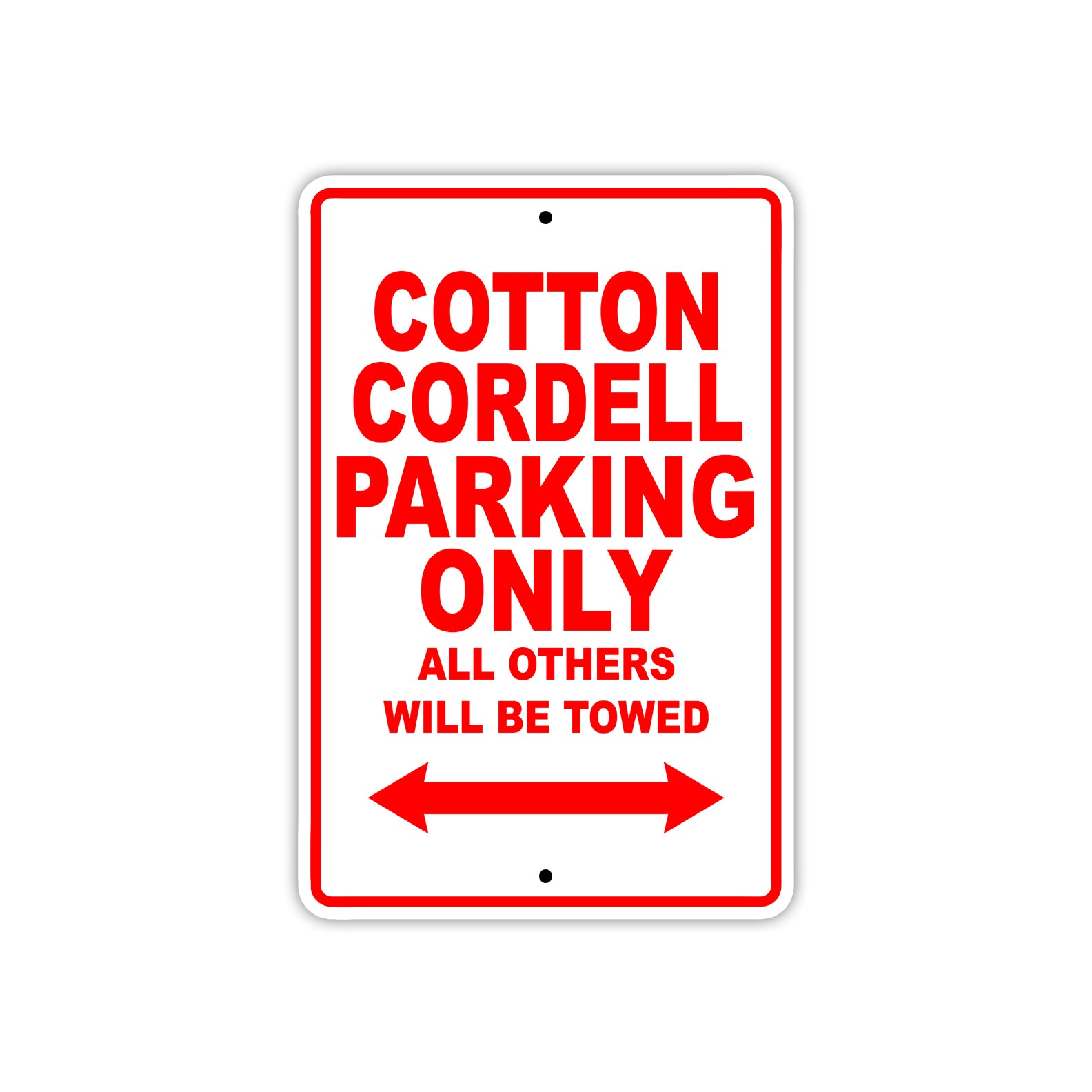 Cotton Cordell Boats Parking Only All Others Will Be Towed Sea Ocean Beach Lake Aluminum Metal Sign Plate