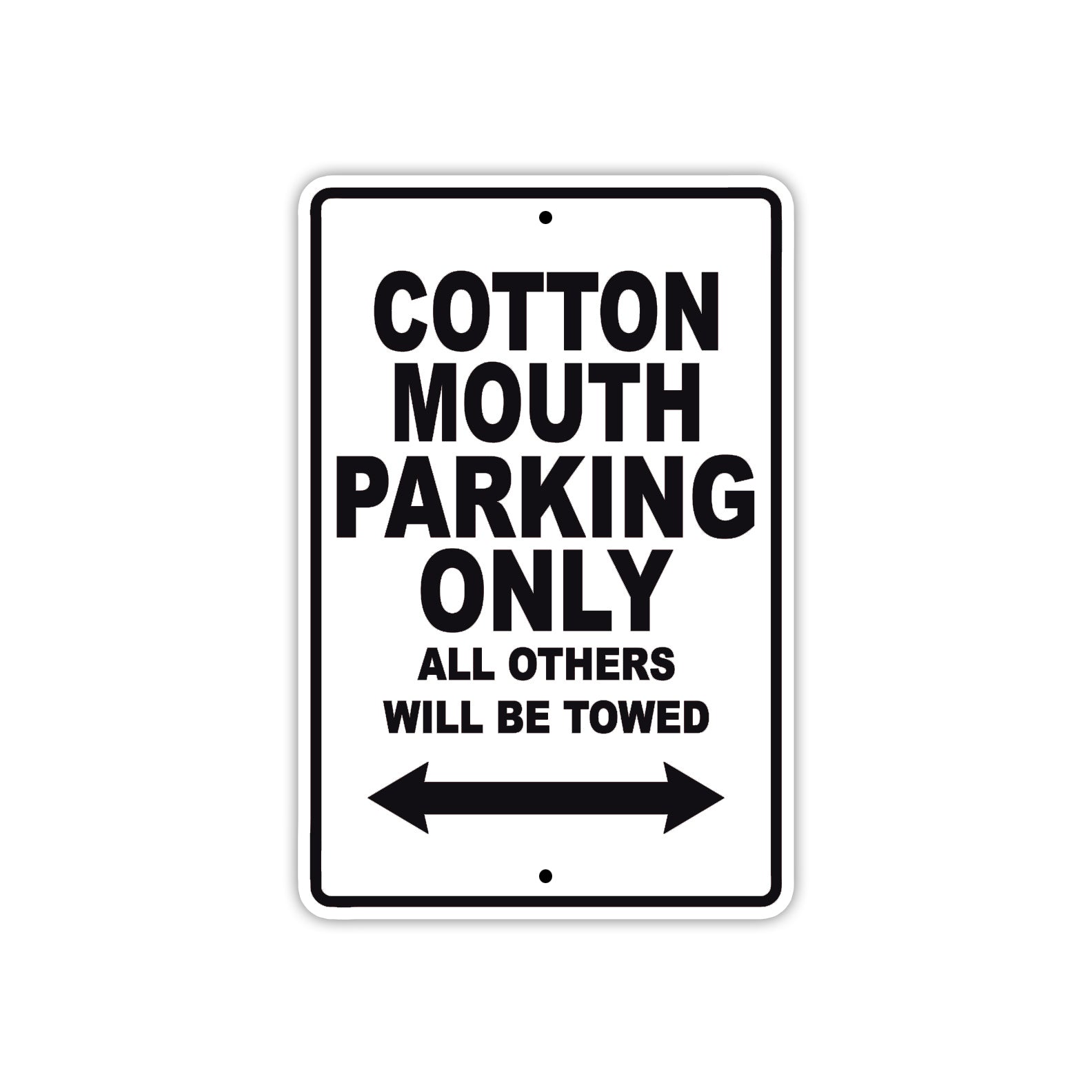 Cotton Mouth Boats Parking Only All Others Will Be Towed Sea Ocean Beach Lake Aluminum Metal Sign Plate