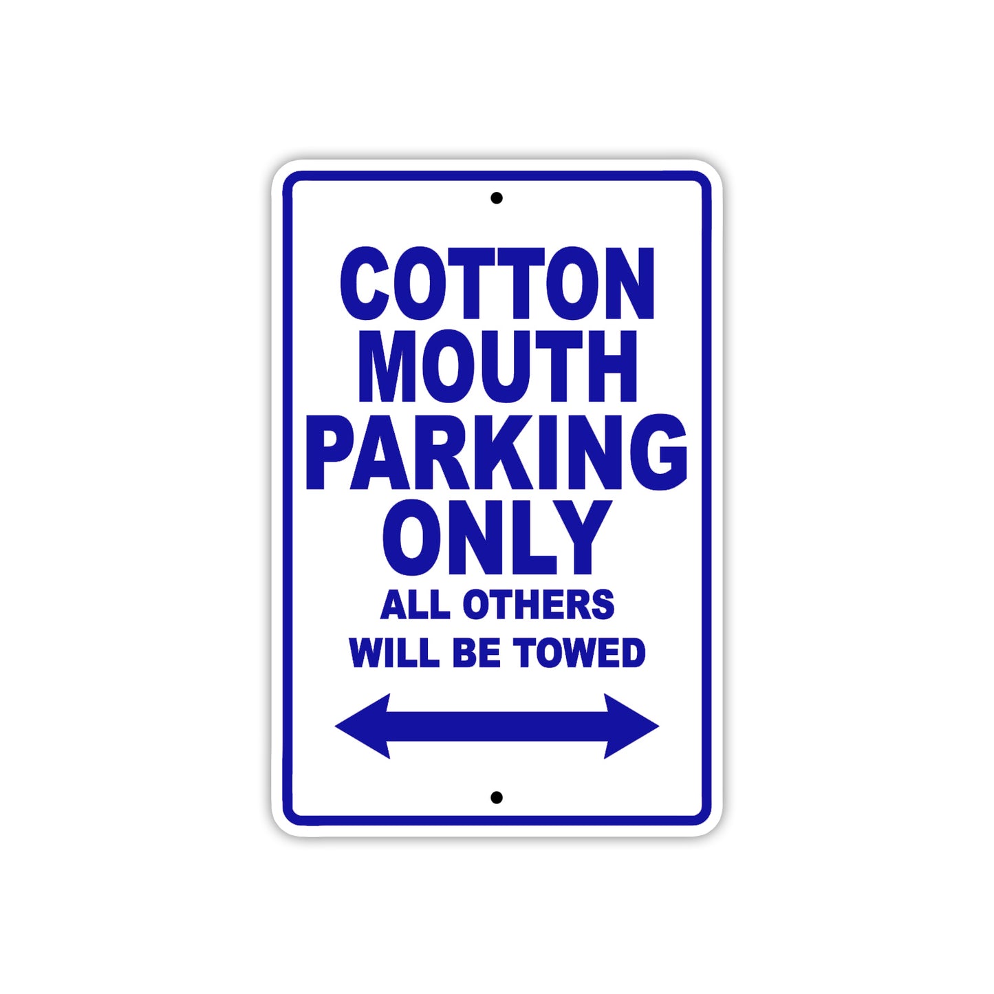 Cotton Mouth Boats Parking Only All Others Will Be Towed Sea Ocean Beach Lake Aluminum Metal Sign Plate