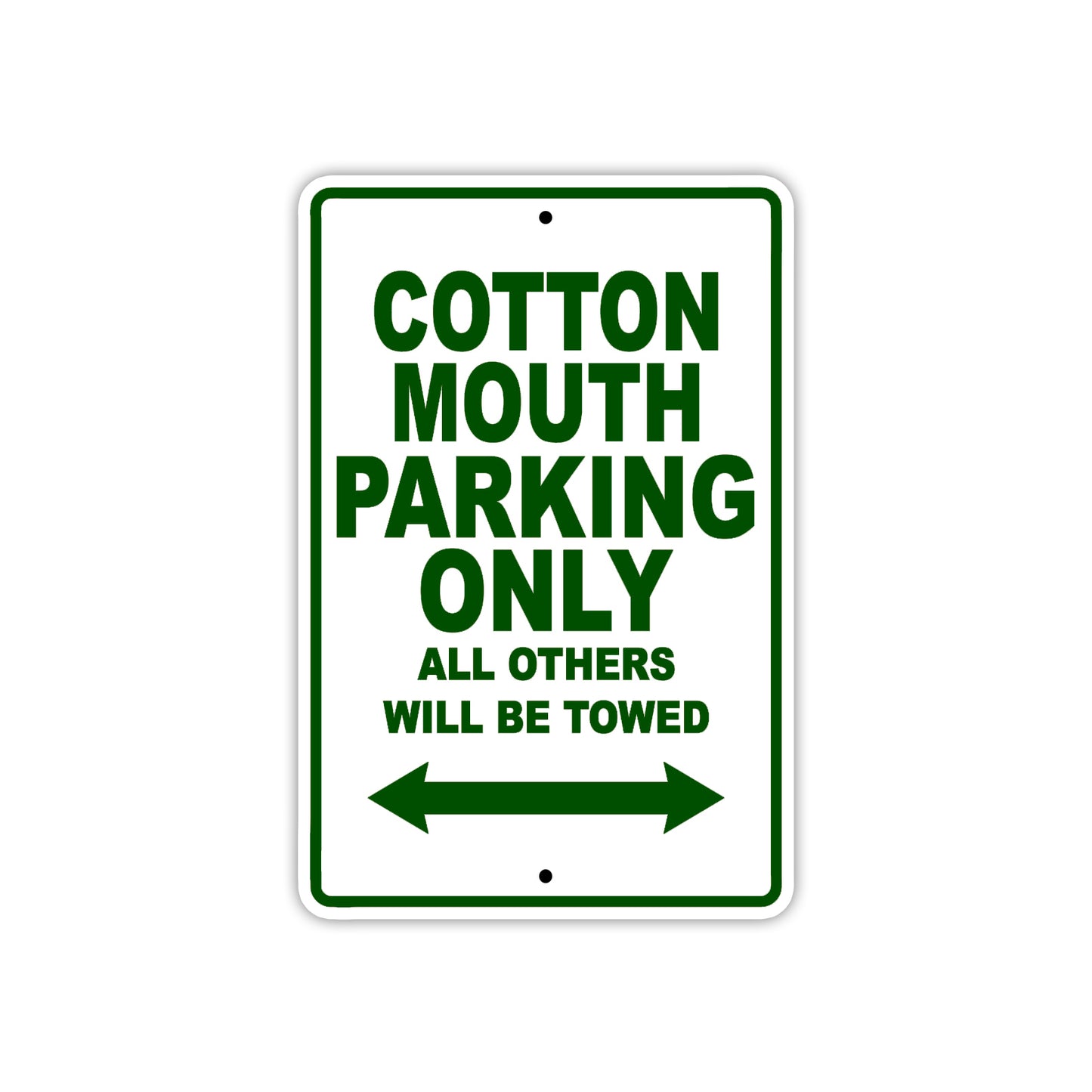 Cotton Mouth Boats Parking Only All Others Will Be Towed Sea Ocean Beach Lake Aluminum Metal Sign Plate