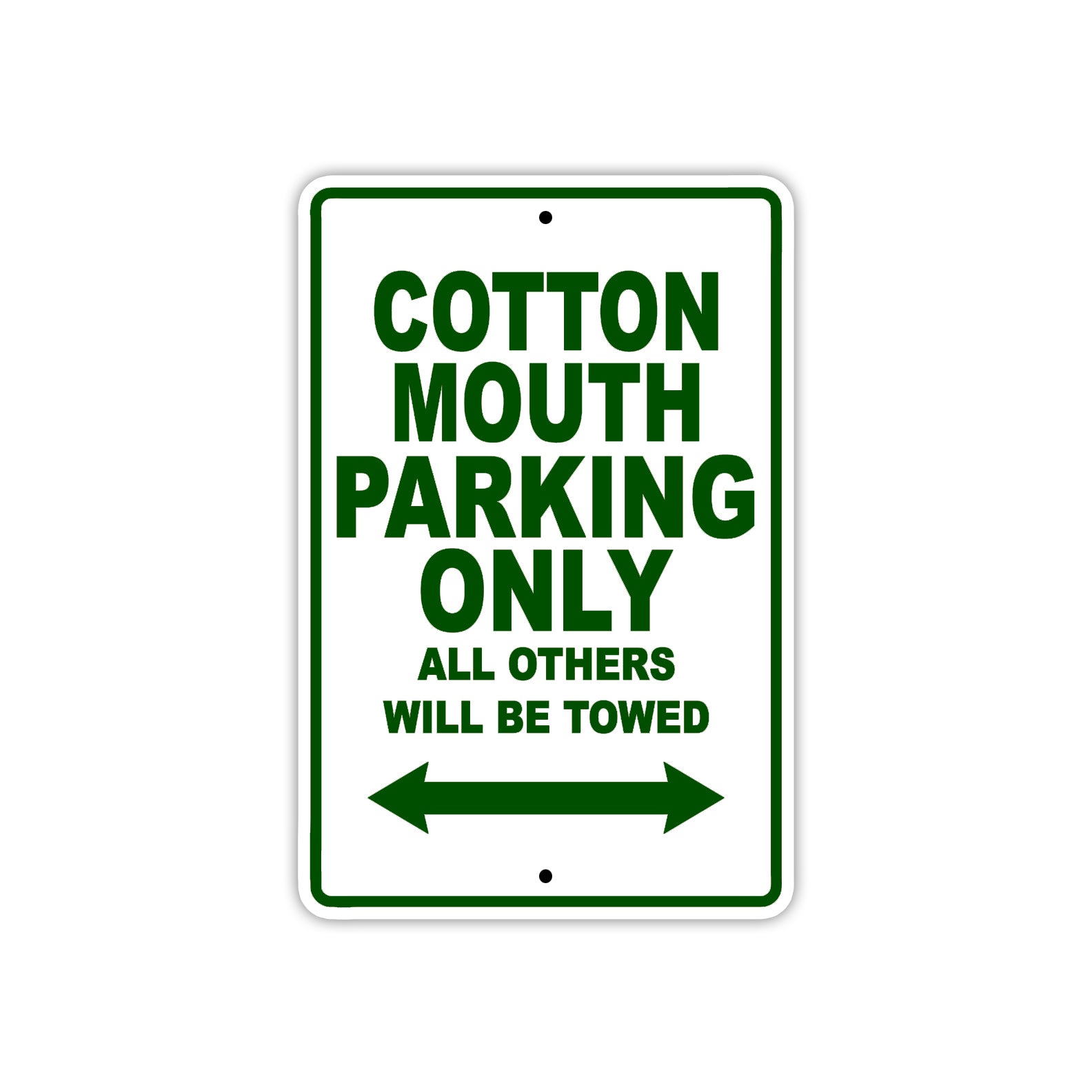 Cotton Mouth Boats Parking Only All Others Will Be Towed Sea Ocean Beach Lake Aluminum Metal Sign Plate
