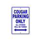 Cougar Boats Parking Only All Others Will Be Towed Sea Ocean Beach Lake Aluminum Metal Sign Plate