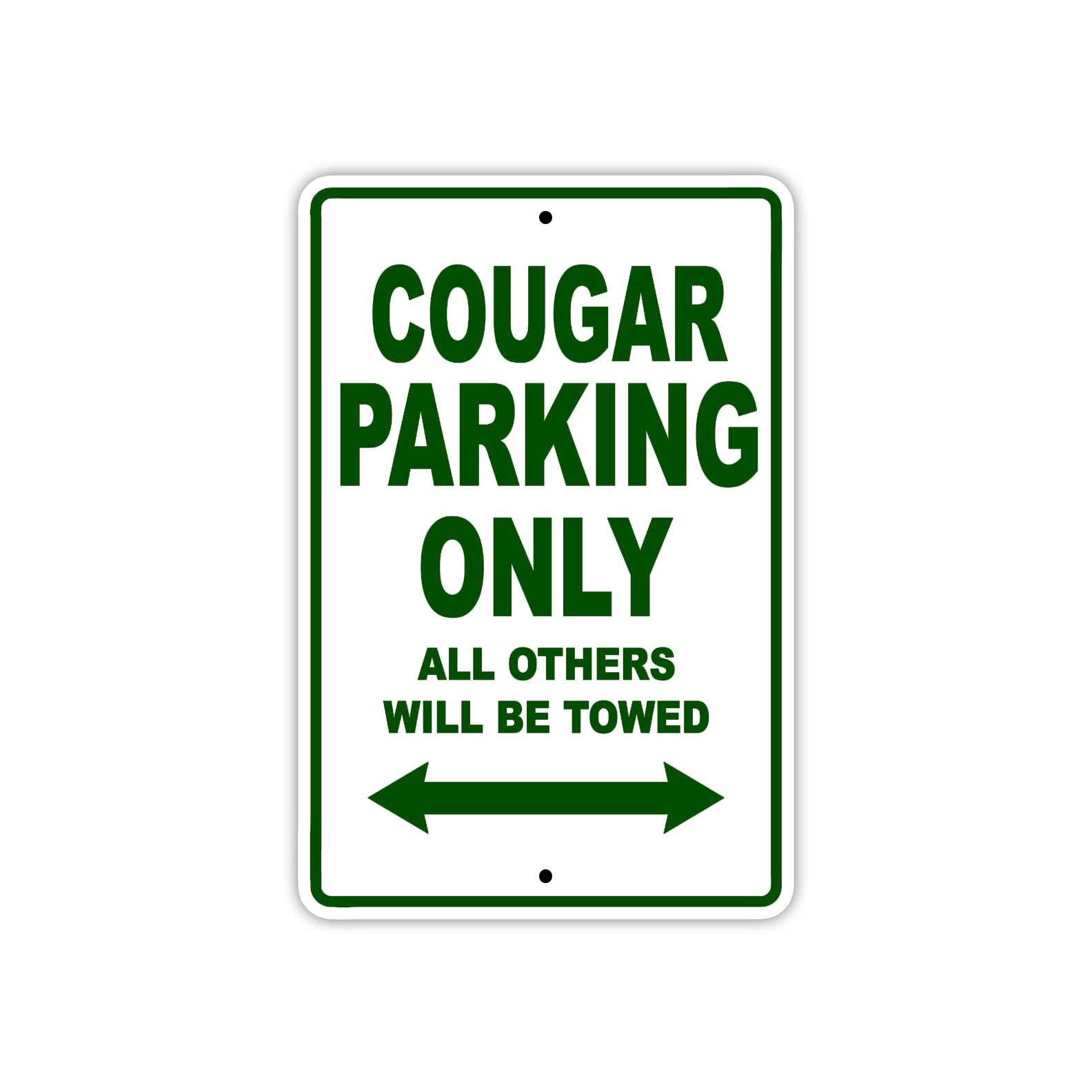 Cougar Boats Parking Only All Others Will Be Towed Sea Ocean Beach Lake Aluminum Metal Sign Plate