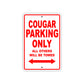 Cougar Boats Parking Only All Others Will Be Towed Sea Ocean Beach Lake Aluminum Metal Sign Plate