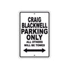 Craig Blackwell Boats Parking Only All Others Will Be Towed Sea Ocean Beach Lake Aluminum Metal Sign Plate