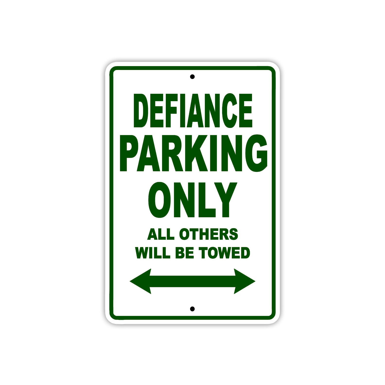 Defiance Parking Only All Others Will Be Towed Sea Ocean Beach Lake Boat Aluminum Metal Sign Plate