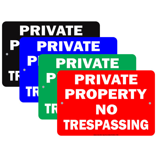 Private Property No Trespassing Restriction Keep Moving Surveillance Security Warning Aluminum