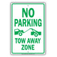 No Parking Tow Away Zone With Graphic Restriction Warning A Keep Moving Security Alert Aluminum